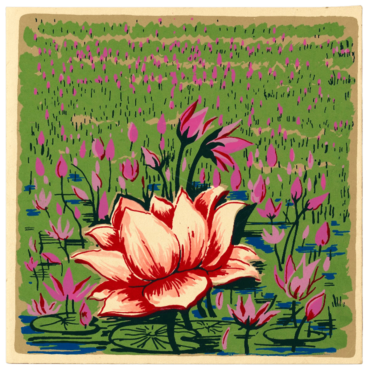 Fair To Trade Silk Screen Printed Pink Floral Cards