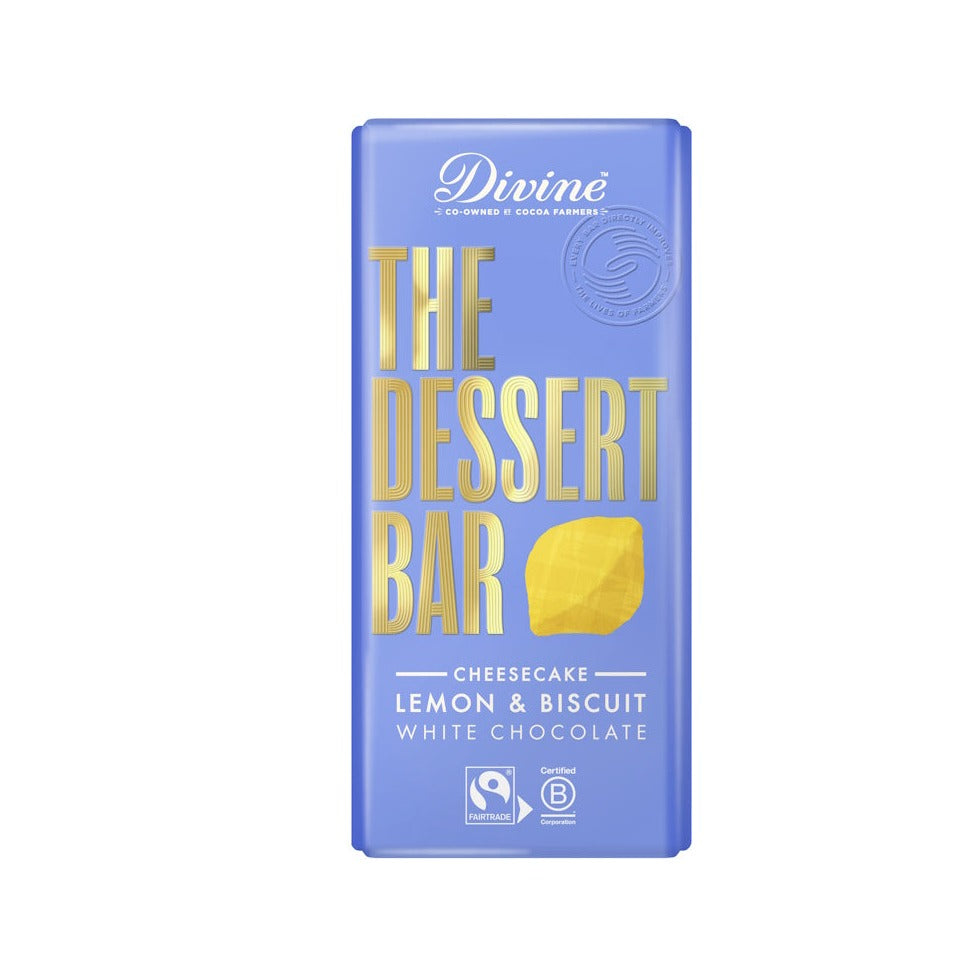 Divine 26% White Chocolate Lemon Cheesecake with Lemon Crisp and Biscuit (180g)