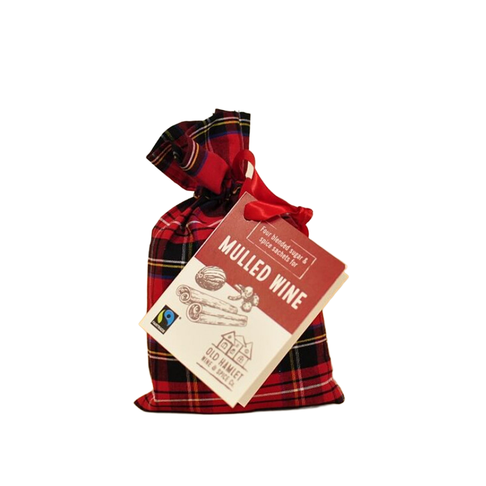 Fairtrade Mulled Wine Sugar &amp; Spices (4 Sachets In Tartan Bag)