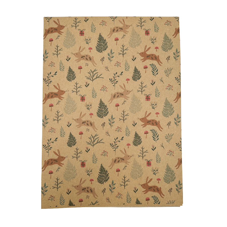 PlanetWrapIt Christmas Bunnies Recycled Wrapping Paper (1m x 50cm)
