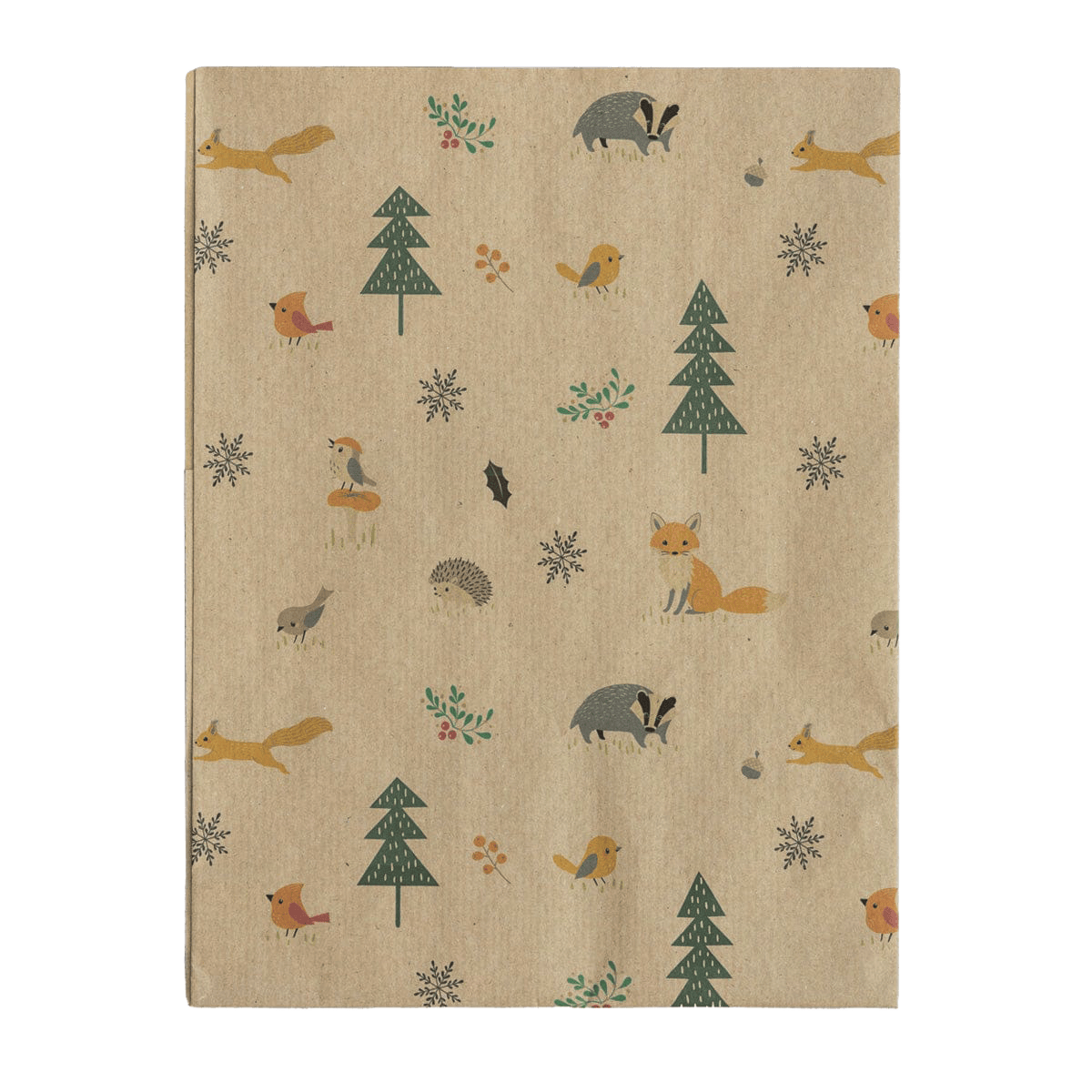 PlanetWrapIt Christmas Woodland Friends Recycled Wrapping Paper (1m x 50cm)