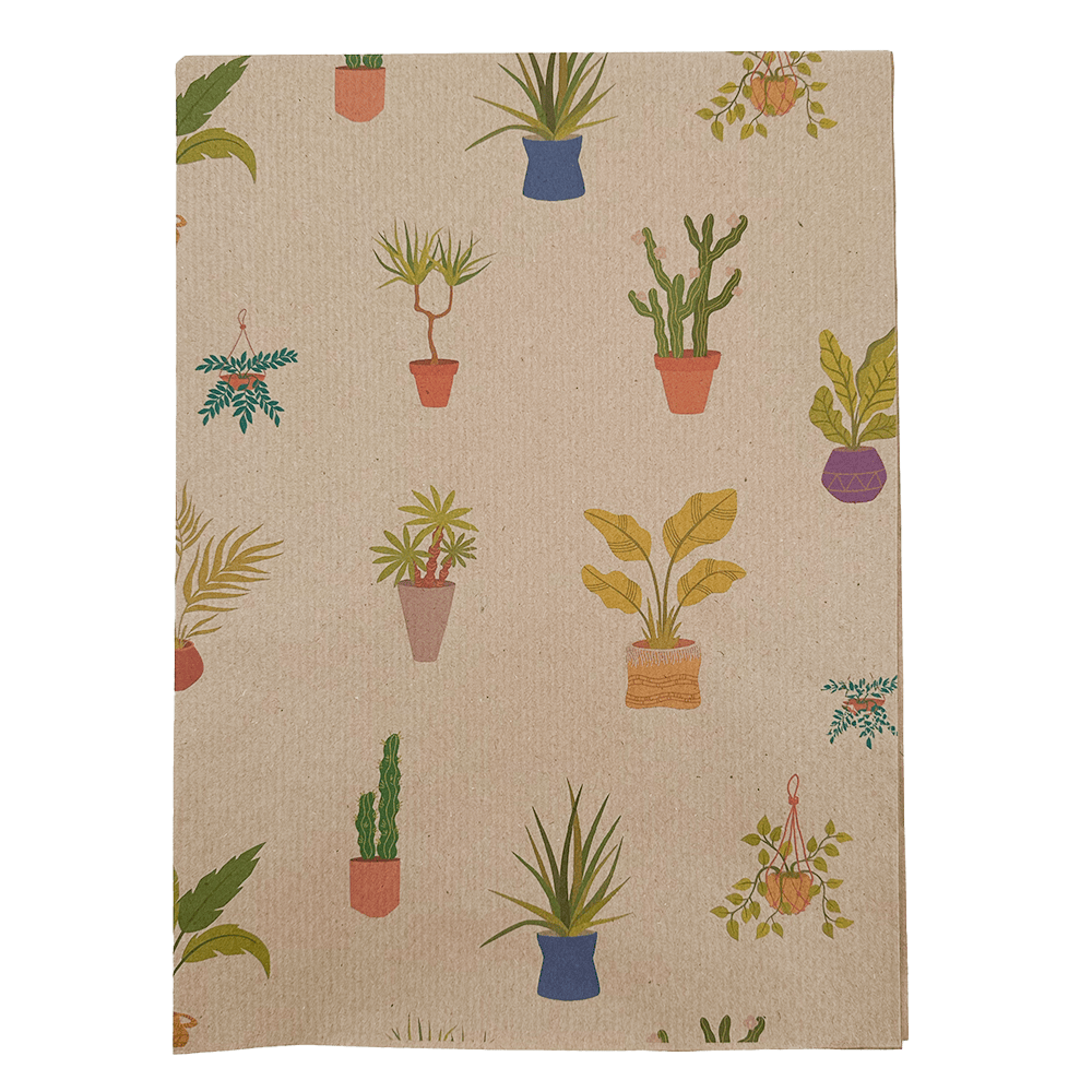 PlanetWrapIt Houseplants Recycled Wrapping Paper (1m x 50cm)