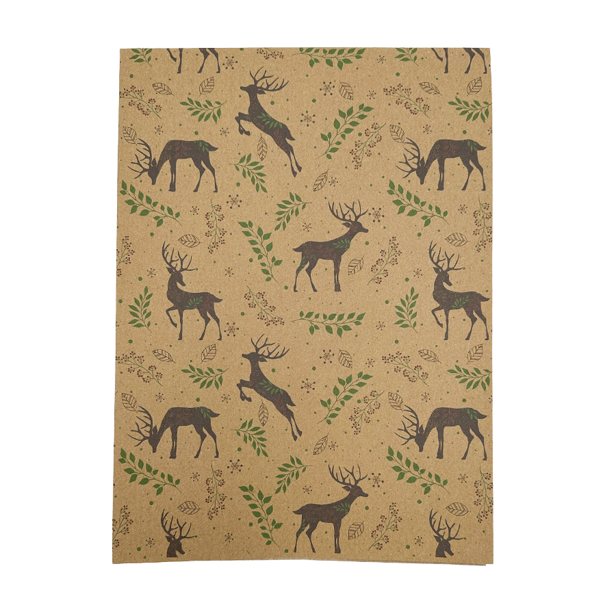 PlanetWrapIt Reindeer Rainbow Recycled Wrapping Paper (1m x 50cm)