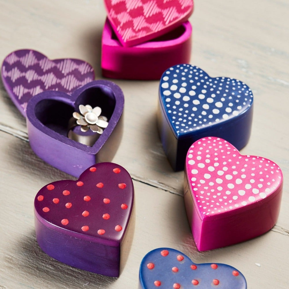 Heart Shaped Soap Stone Box With Lid