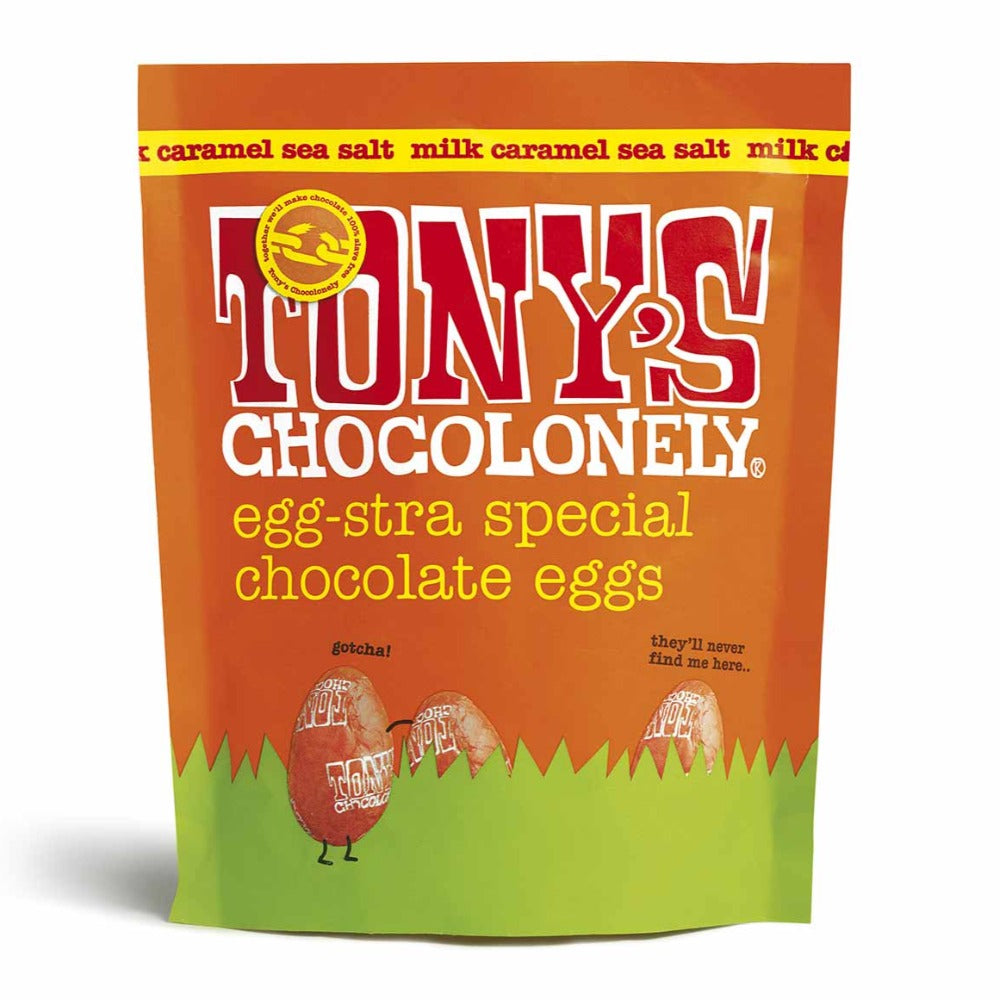 Tony&#39;s Chocolate Eggs Milk Caramel Sea Salt Pouch (178g)