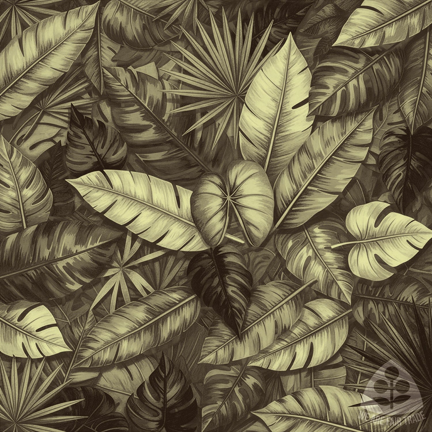 We Are Fair Trade African Leaves Tote Bag - Bronze Square Print