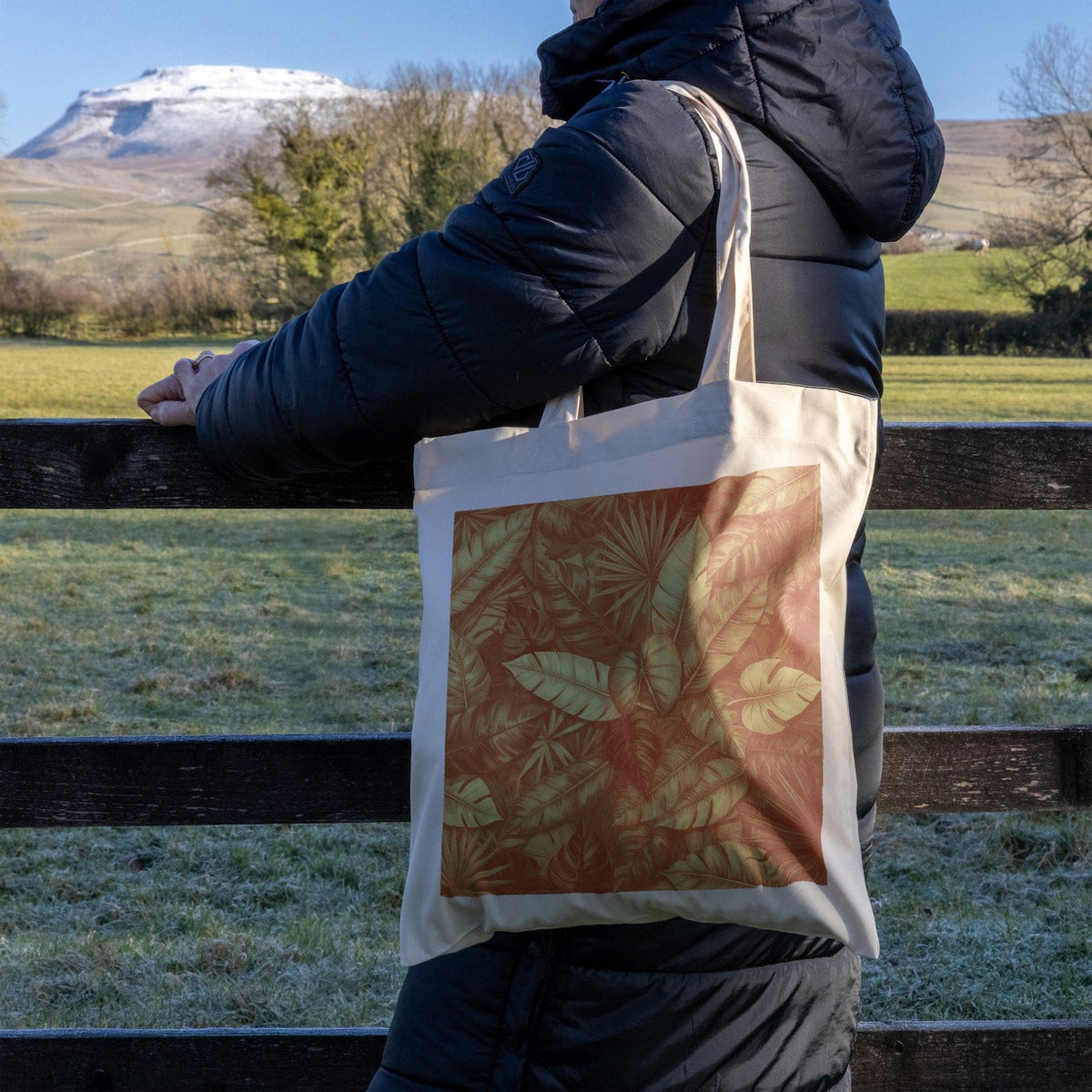 We Are Fair Trade African Leaves Tote Bag - Red/Gold