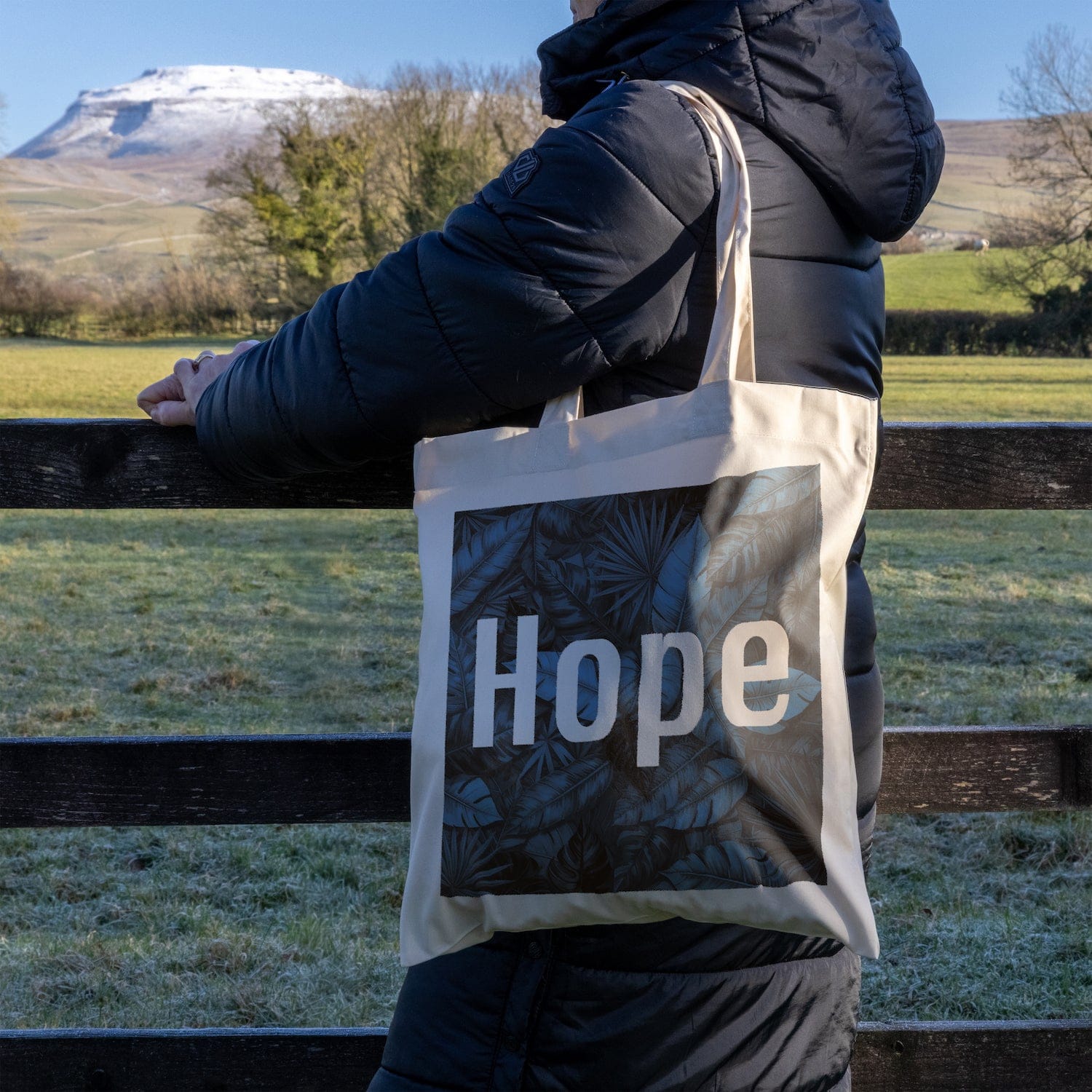 We Are Fair Trade African Leaves Tote Bag - Teal Bronze