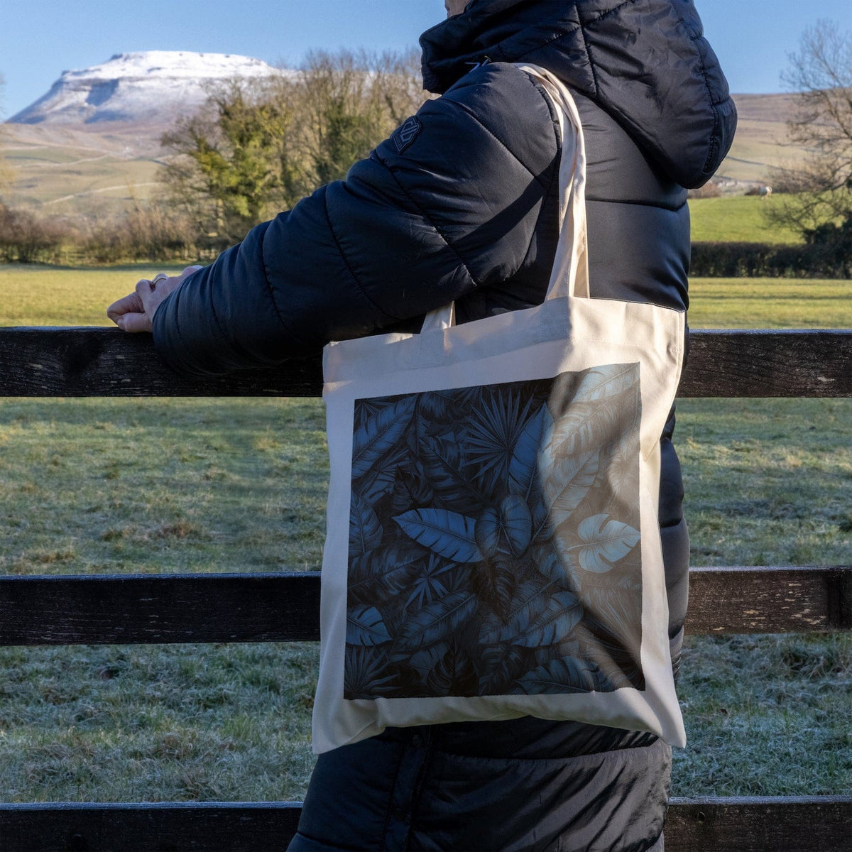 We Are Fair Trade African Leaves Tote Bag - Teal Bronze