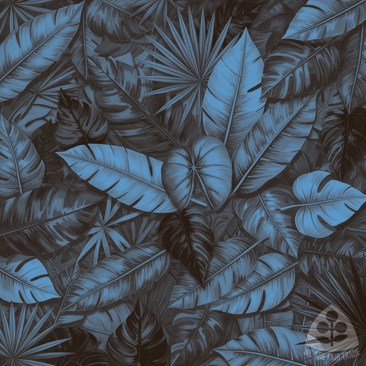 We Are Fair Trade African Leaves Tote Bag - Teal Bronze Square Print