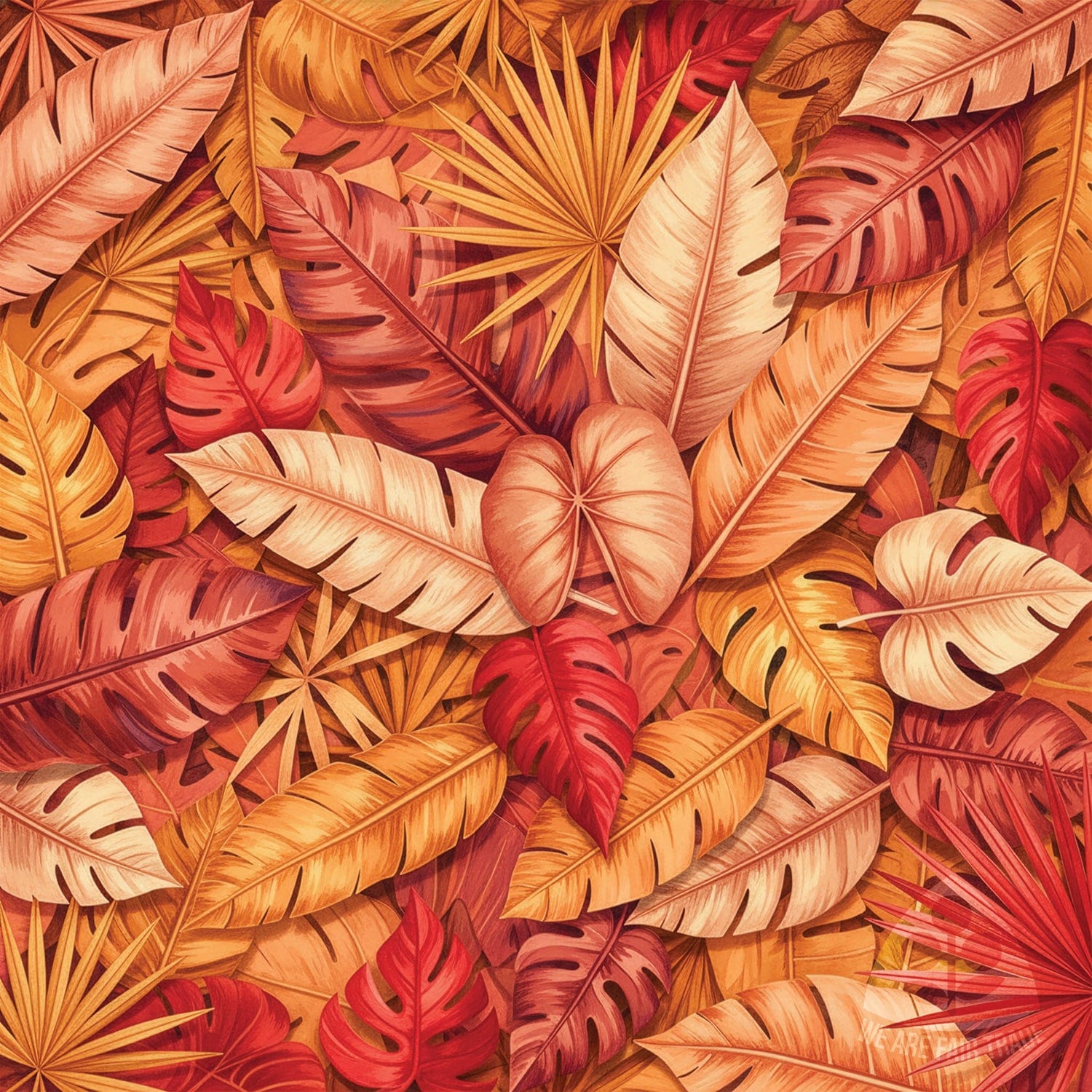 We Are Fair Trade African Leaves Tote Bag - Vibrant Square Print