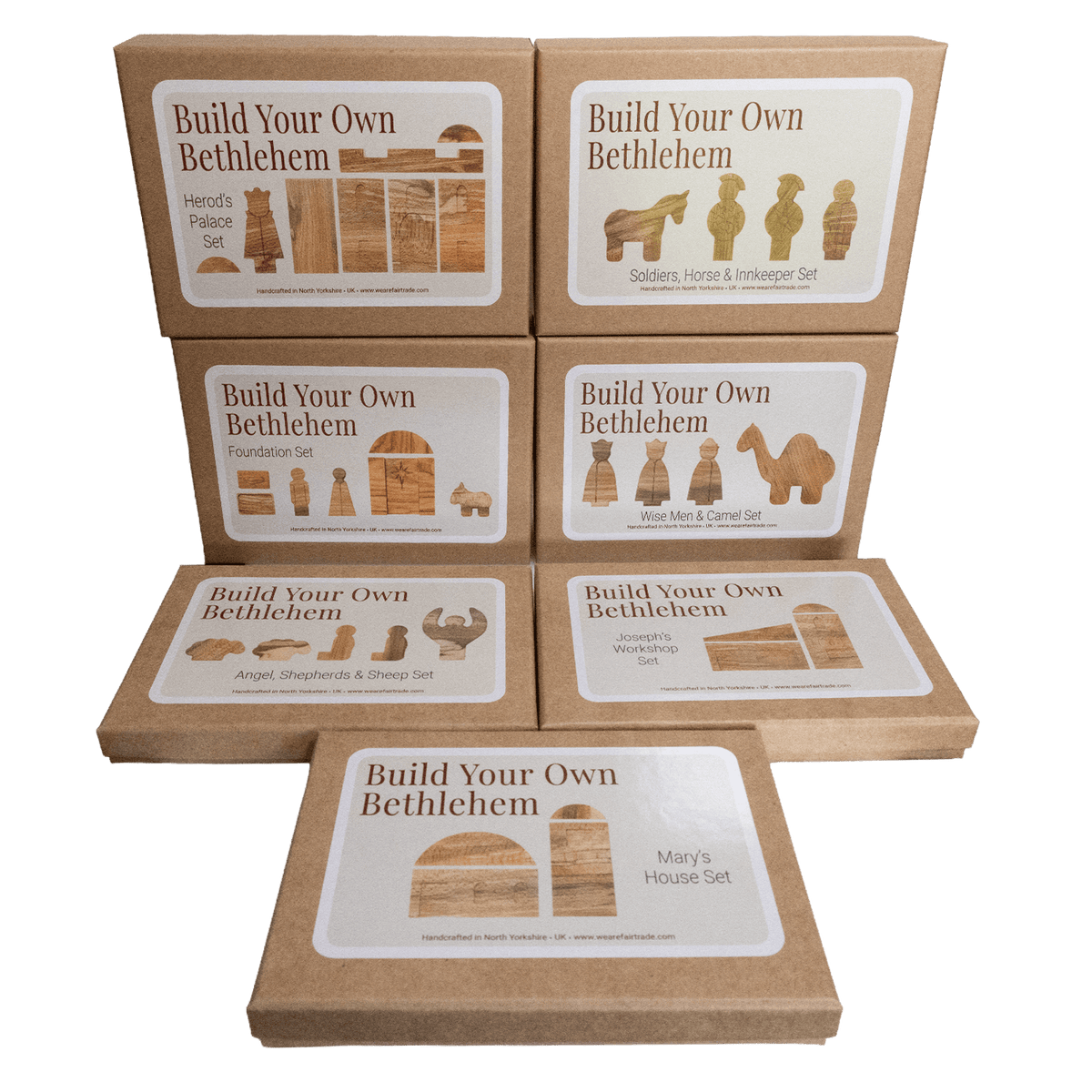 We Are Fair Trade Ltd Complete Wooden Nativity Set, 36 Pieces | Handcrafted in Yorkshire