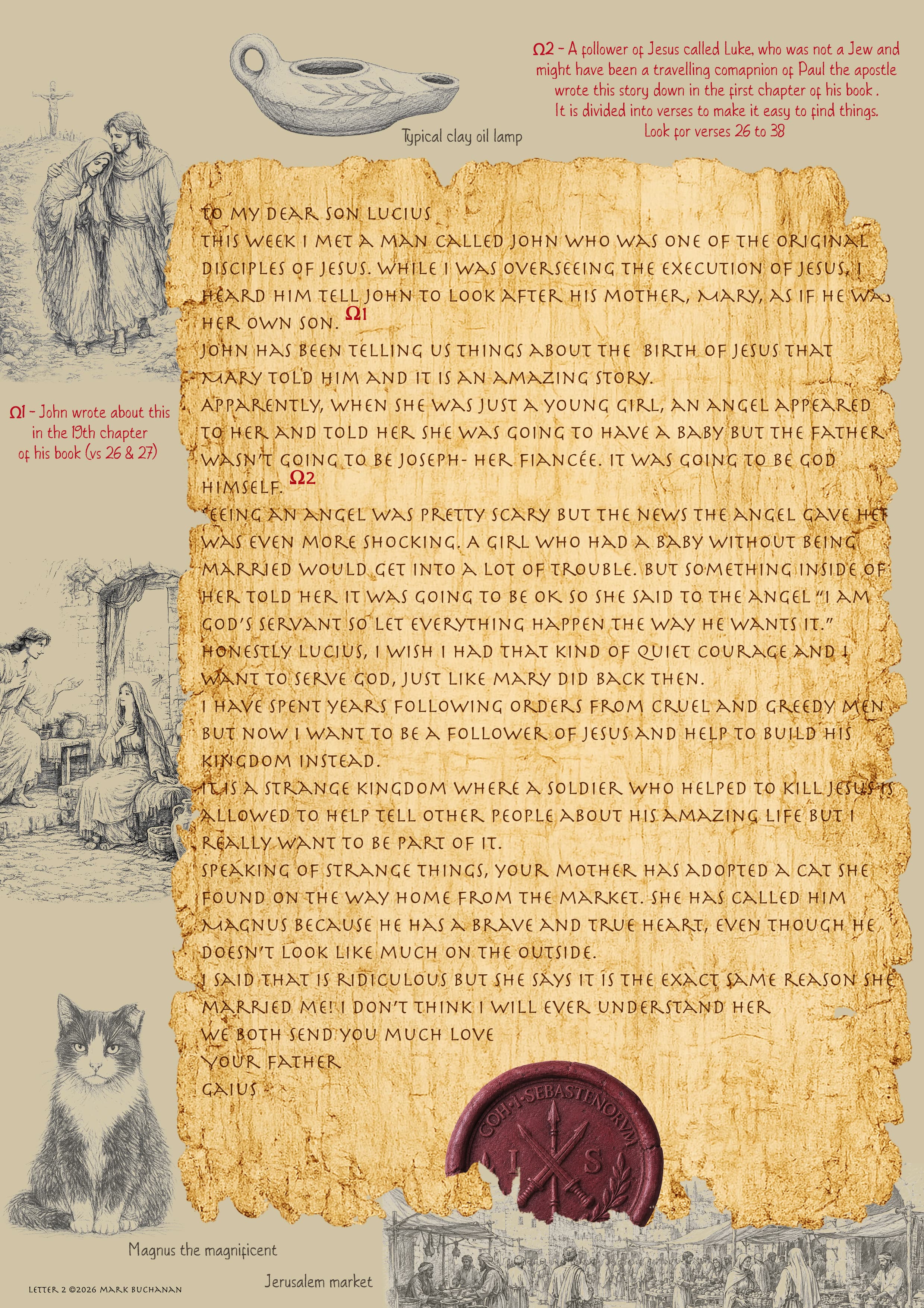Translated scroll with professors annotations