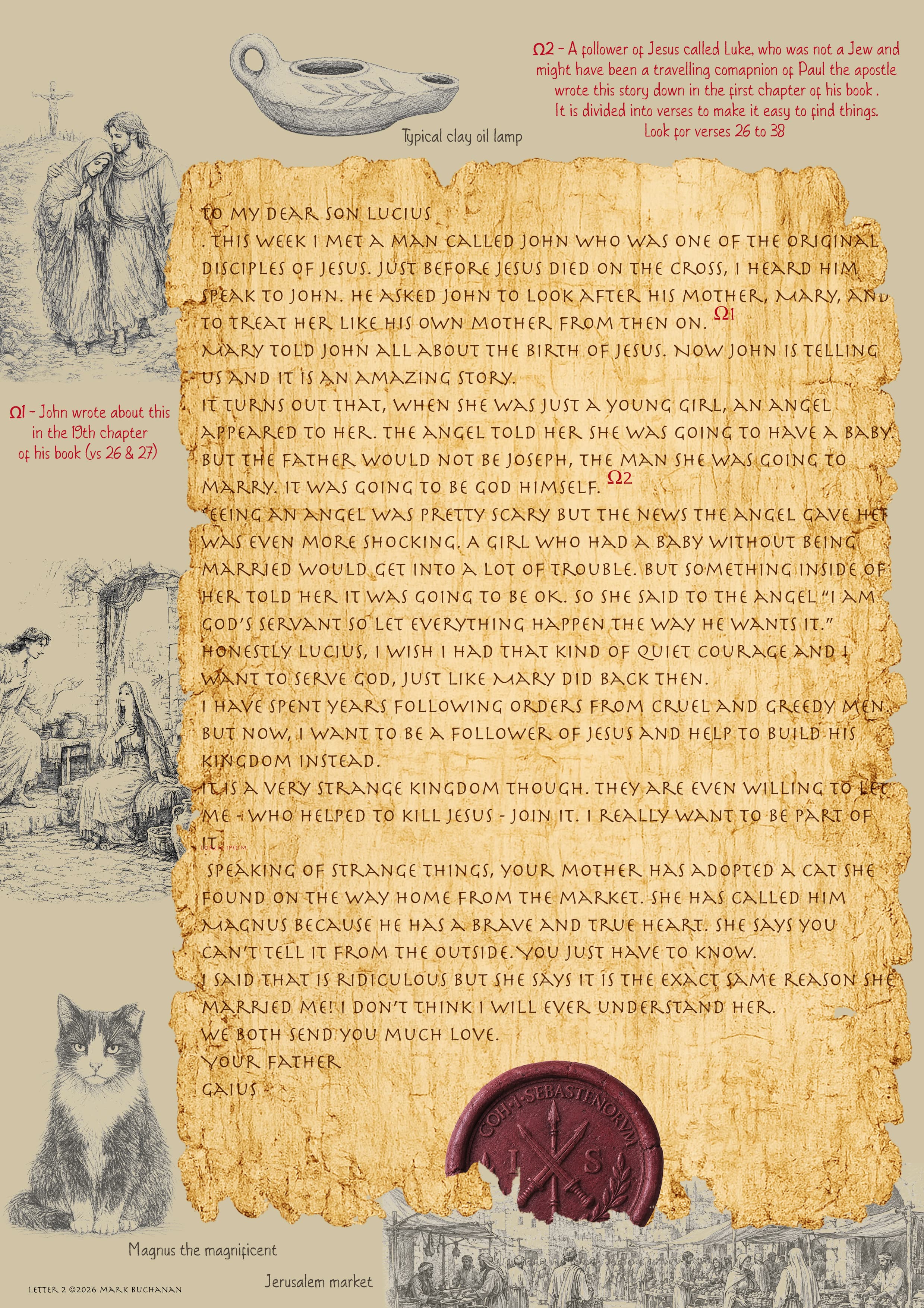 Translated scroll with professors annotations