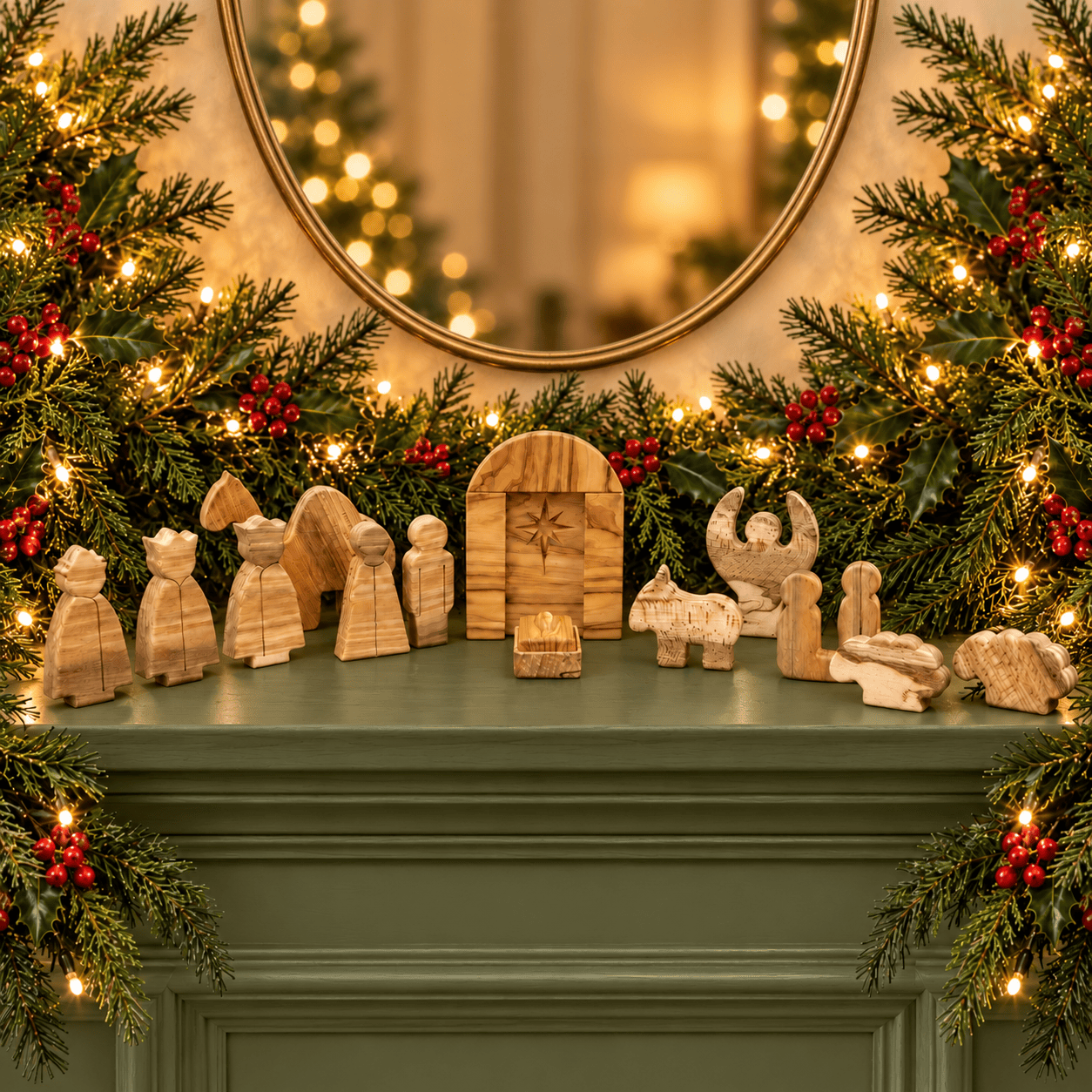 We Are Fair Trade Ltd Traditional Nativity Set, 16 Pcs | Handcrafted in Yorkshire
