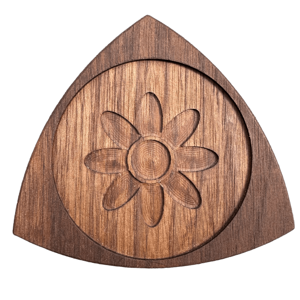 We Are Fair Trade Ltd We Are Fair Trade Hand-made Wooden Coaster (Walnut) | Sustainable Gift Engraved Daisy