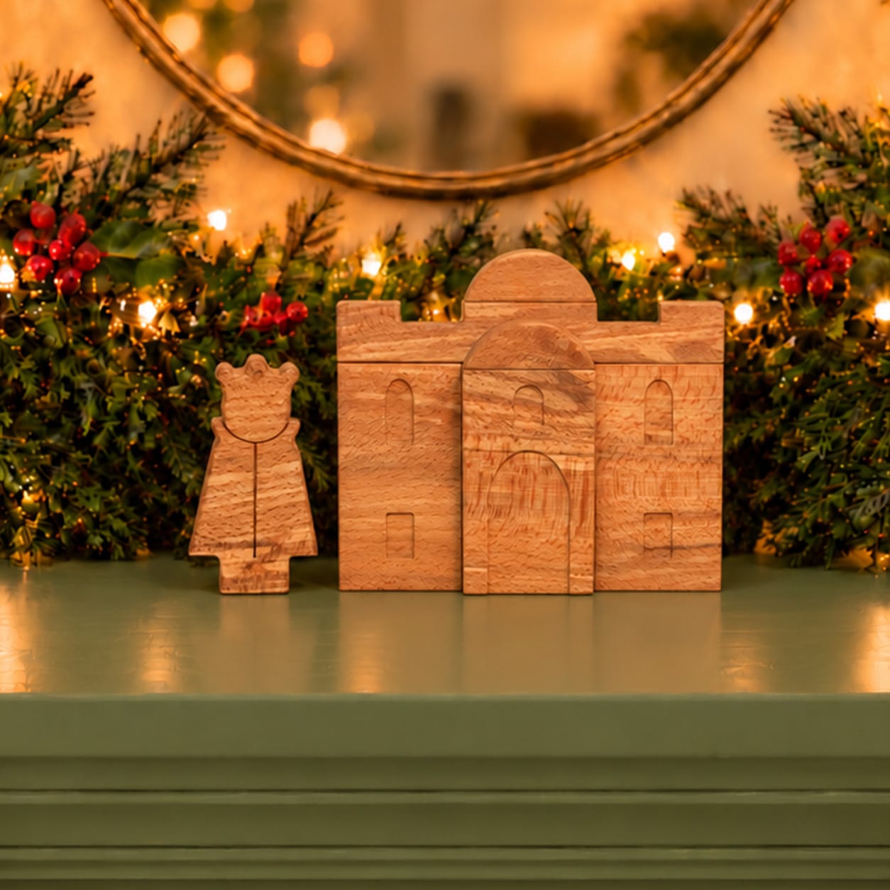 We Are Fair Trade Ltd Wooden Nativity Building: Herod's Palace | 8 Pieces, UK Made