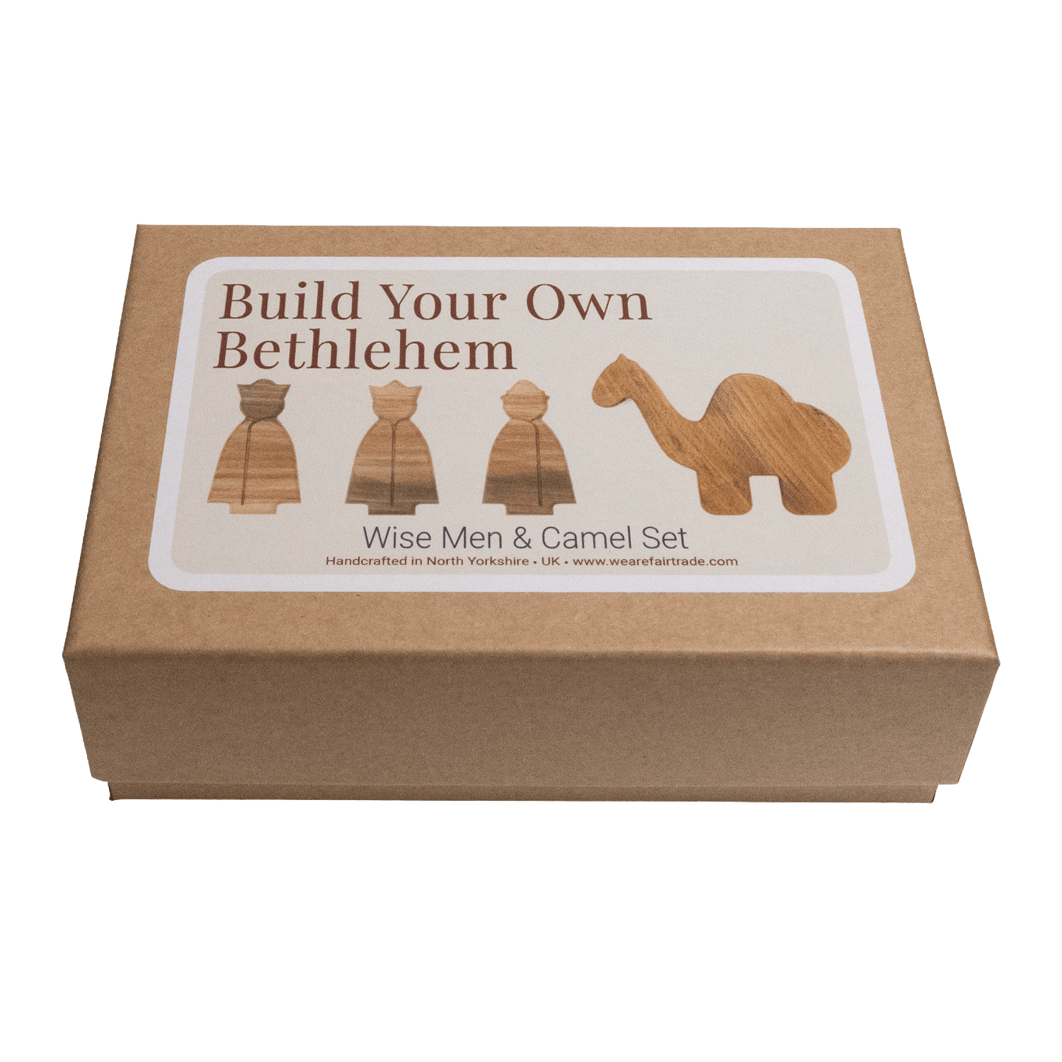 We Are Fair Trade Ltd Wooden Nativity Figures: Wise Men & Camel | 4 Pieces, UK Made