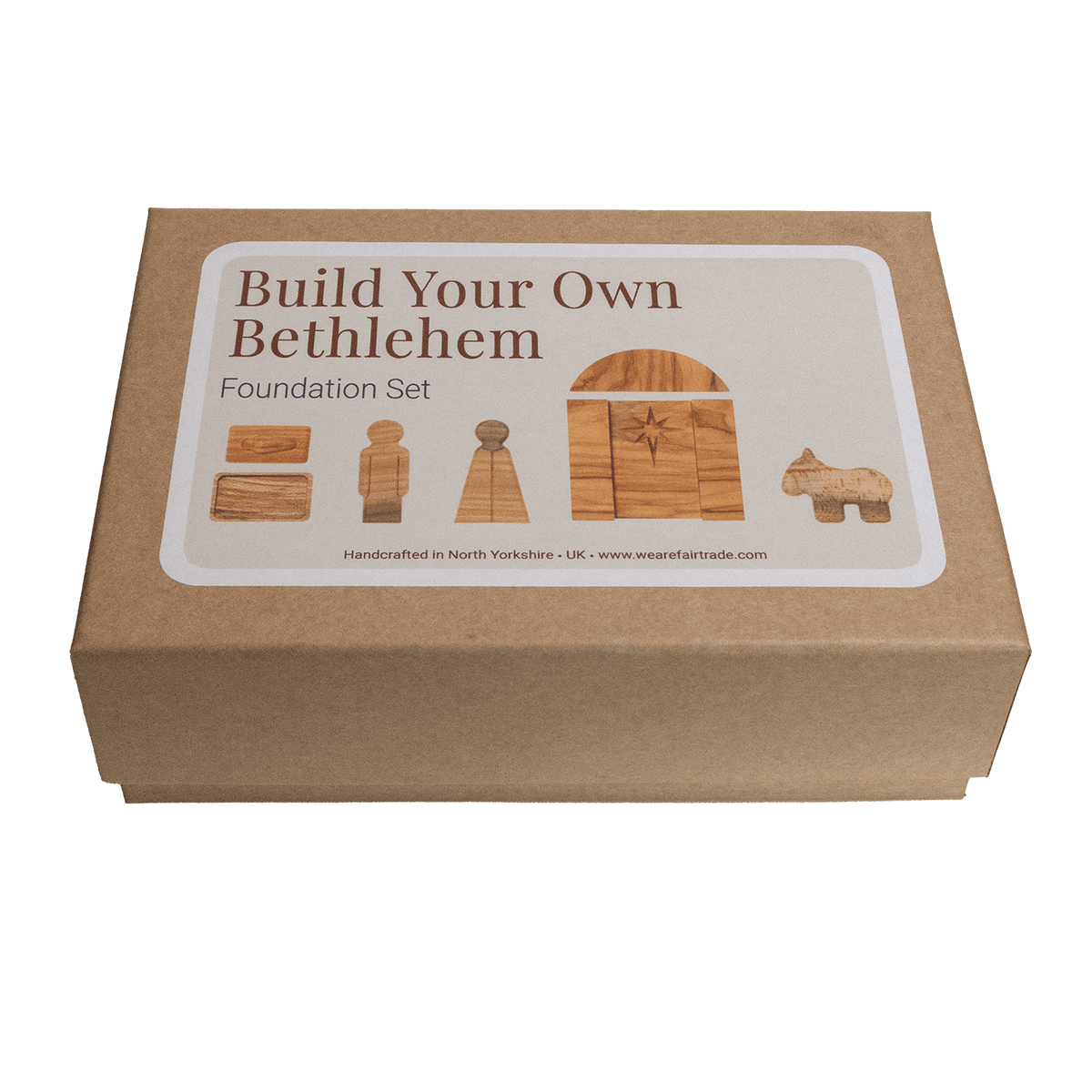 We Are Fair Trade Ltd Wooden Nativity Foundation Set, 7 Pieces | Handcrafted in Yorkshire