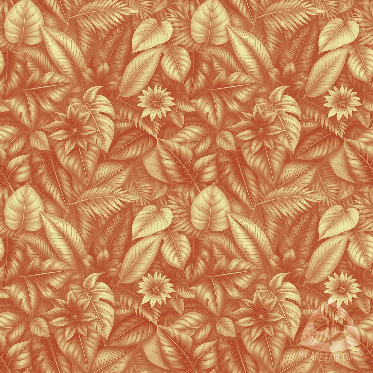 We Are Fair Trade South American Flowers Tote Bag - Red/Gold Square Print