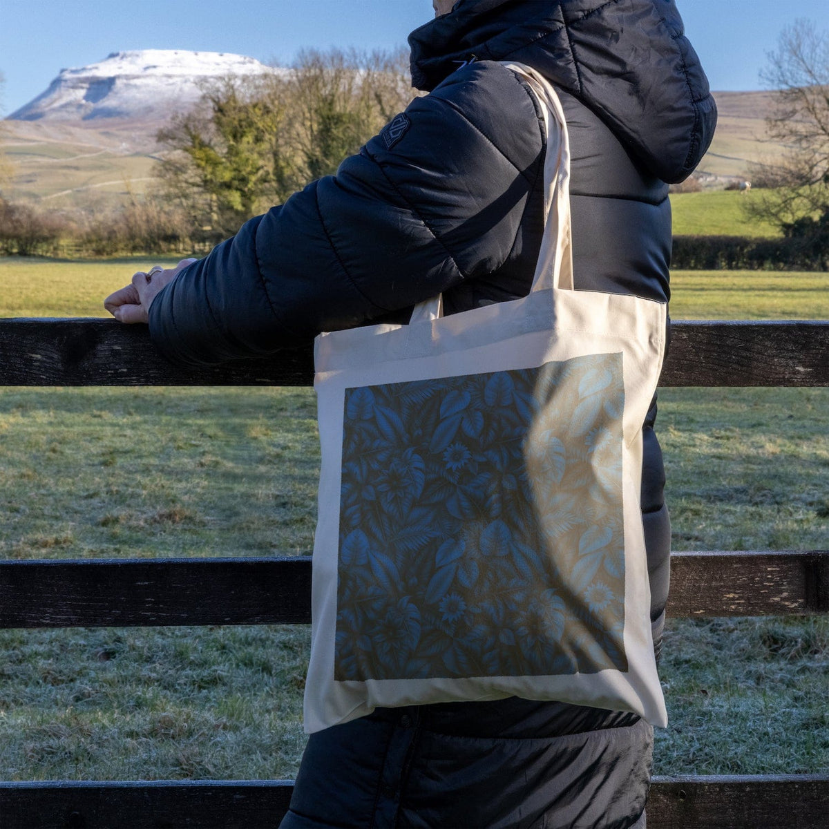 We Are Fair Trade South American Flowers Tote Bag - Teal Bronze