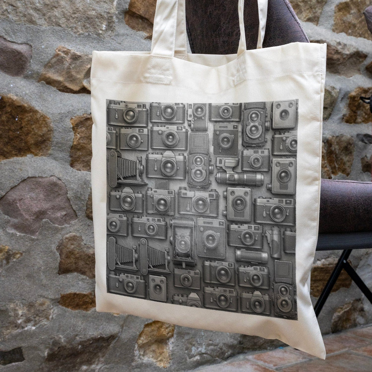 We Are Fair Trade Vintage Cameras Tote Bag - Duotone