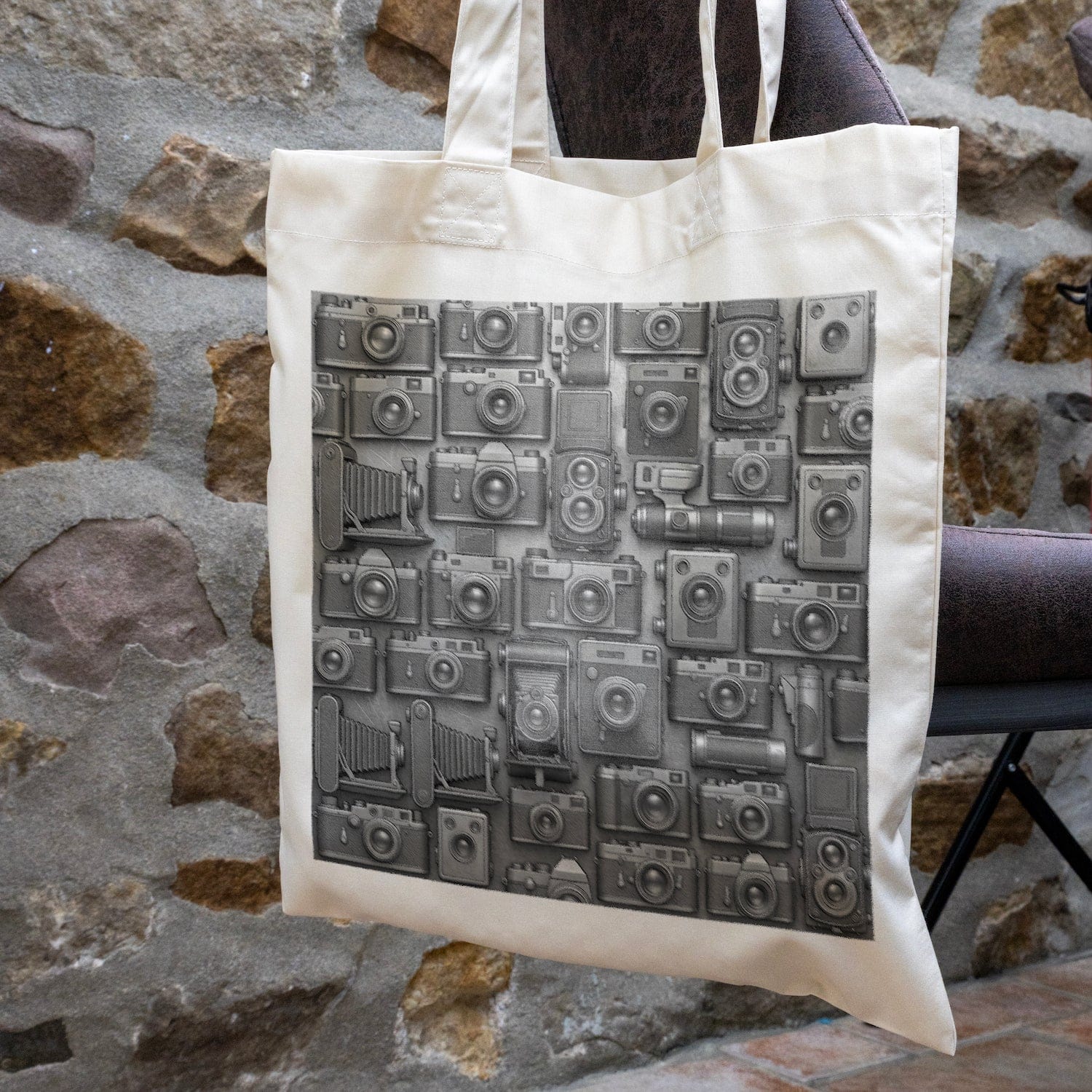 We Are Fair Trade Vintage Cameras Tote Bag - Duotone