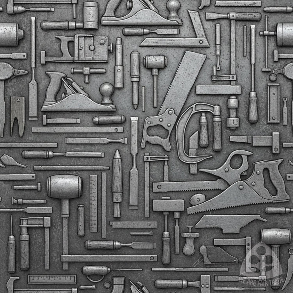 We Are Fair Trade Vintage Tools Tote Bag - Duotone