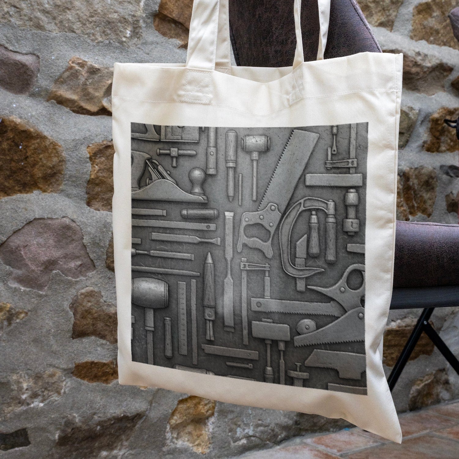 We Are Fair Trade Vintage Tools Tote Bag - Duotone