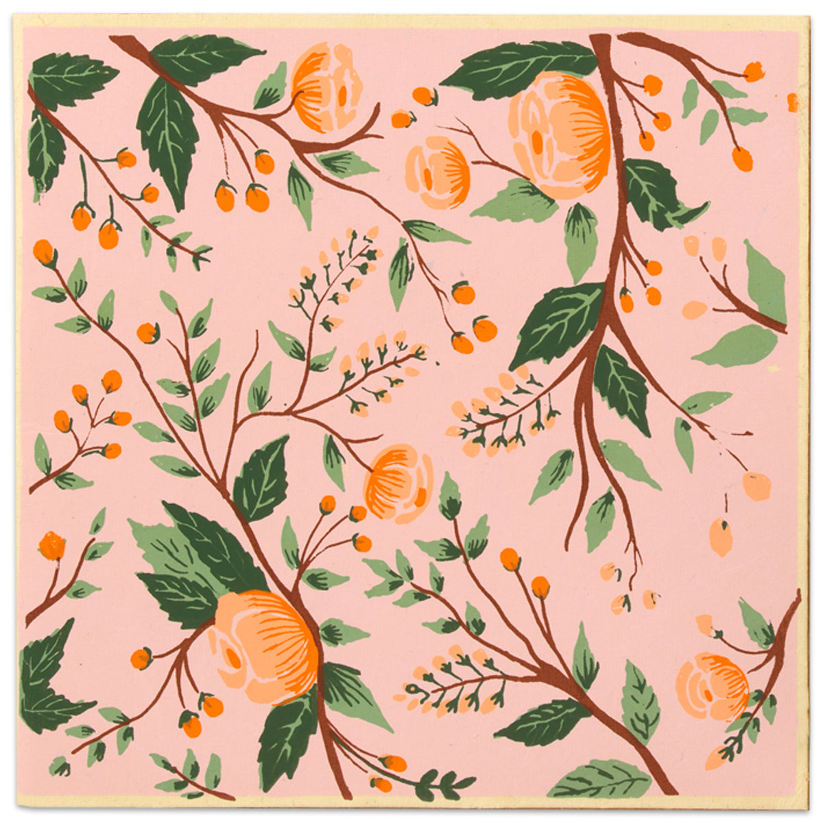 Silk Screen Printed Pink Floral Cards