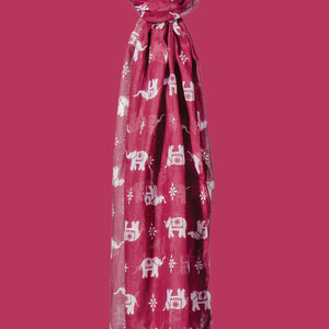 Cotton Scarf - Elephant Design